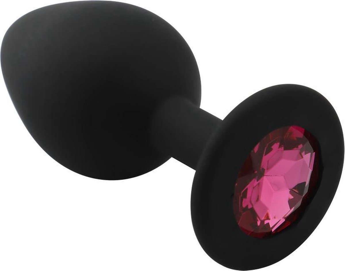 Goedkoopste Banoch - Buttplug Penumbra Hot Pink Small - Siliconen buttplug Zwart - kristal - Roze