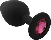 Banoch - Buttplug Penumbra Hot Pink Small - Siliconen buttplug Zwart - kristal - Roze