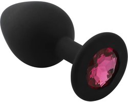 Banoch - Buttplug Penumbra Hot Pink Small - Siliconen buttplug Zwart - kristal - Roze
