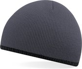 Beechfield Two-Tone Beanie Knitted Hat Graphite Grey/Black