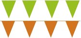 Oranje/Groene feest punt vlaggetjes pakket - 80 meter - slingers/ vlaggenlijn