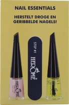 Herome 3 in 1 Manicure Nagelverzorging Set (Nail Essentials Geel) – Nagelset voor Droge en Geribbelde Nagels – Base Coat, Vijl en Voedende Nagelolie – Voor Egale en Flexibele Nagels