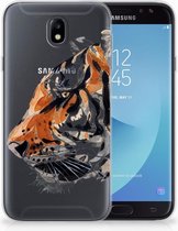 Geschikt voor Samsung Galaxy J7 2017 | J7 Pro TPU siliconen Hoesje Watercolor Tiger