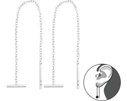Montebello Oorbellen Blanel - 925 Zilver E-Coating - 8x80mm