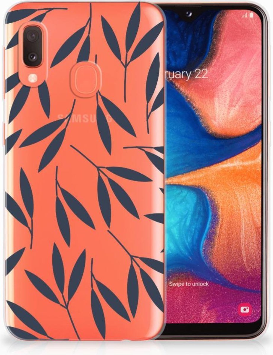 Samsung Galaxy A20e TPU Case Leaves Blue