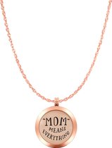 Silventi Lockits Gift Set 8SL SET0031 Stalen Collier met Hanger - Mom Means Everything Ø 33 mm - Roségoudkleurig