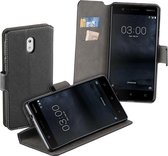 Luxe Y Wallet Bookcase Zwart Hoesje voor Nokia 3