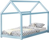 Kinderbed Netstal houten bed huisbed 90x200 cm blauw