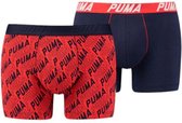 PUMA Infinity Logo Boxershort - 2-pack - Rood/Blauw