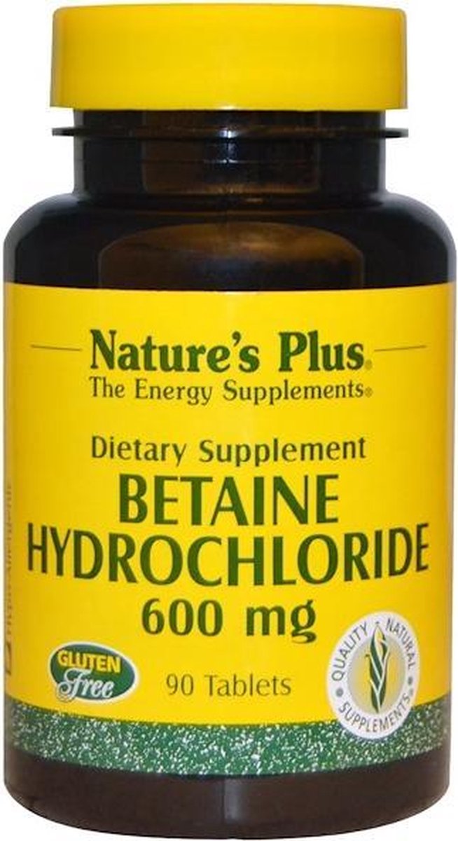 Betaine Hydrochloride - 600 mg (90 Tablets) - Nature's Plus