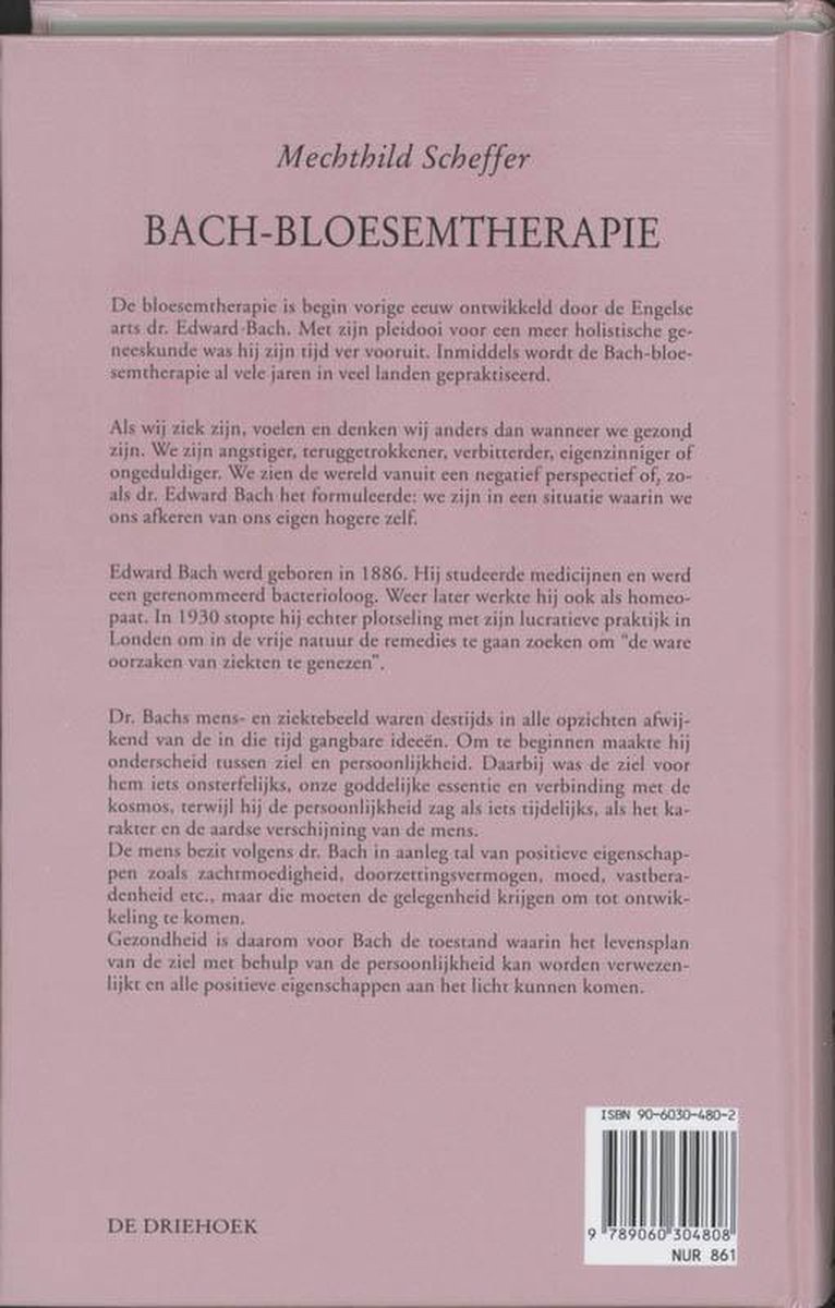 Bach-bloesemtherapie - back cover