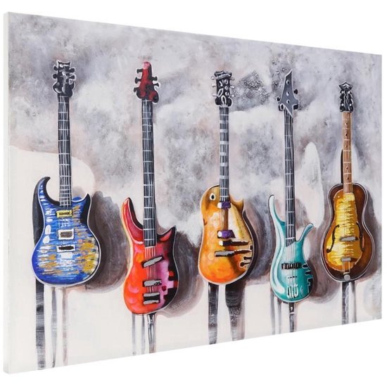 Peinture à l'huile peinte à la main Guitare