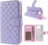 Samsung galaxy S6 paars ruit agenda wallet hoesje
