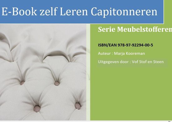 Meubelstofferen 14 - Zelf leren capitonneren - cover