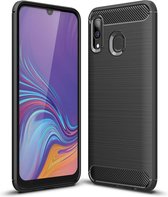 Armor Brushed TPU Back Cover - Samsung Galaxy A40 Hoesje - Zwart