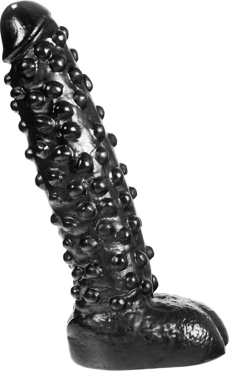 Goedkoopste Dark Crystal Dildo met noppen 26,5 x 6 cm - zwart