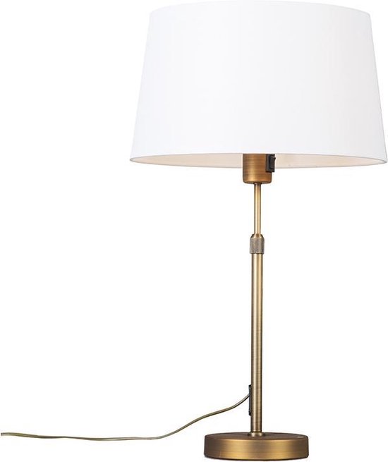 QAZQA Parte - Moderne Tafellamp met kap - 1 lichts - H 700 mm - Brons - Woonkamer | Slaapkamer | Keuken