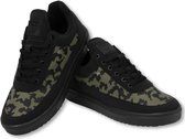 Heren Schoenen - Heren Sneaker Low Case - Army Kaki Black