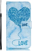 Shop4 - Samsung Galaxy S10e Hoesje - Wallet Case Love Hart Licht Blauw