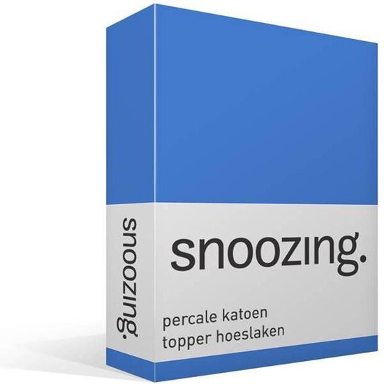 Snoozing - Topper - Hoeslaken  - Eenpersoons - 90x200 cm - Percale katoen - Meermin
