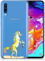 Geschikt voor Samsung Galaxy A70 TPU-siliconen Hoesje Horse Color