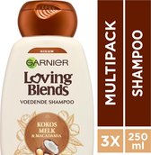 Garnier Loving Blends Kokos & Macadamia Shampoo - 3 x 250 ml - Voordeelverpakking