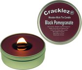 4 stuks Cracklez® Knetterende Houten Lont Geur Kaarsen in blik Black Pomegranate. Designer Parfum Geinspireerd. Donker-rood.