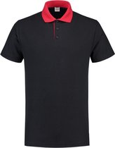 Tricorp Poloshirt contrast - Casual - 201004 - Navy-Rood - maat 3XL