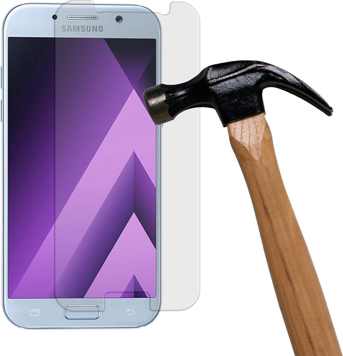MP Case Gehard glas screenprotector voor geschikt voor Samsung Galaxy A3 2017 glas folie 9H