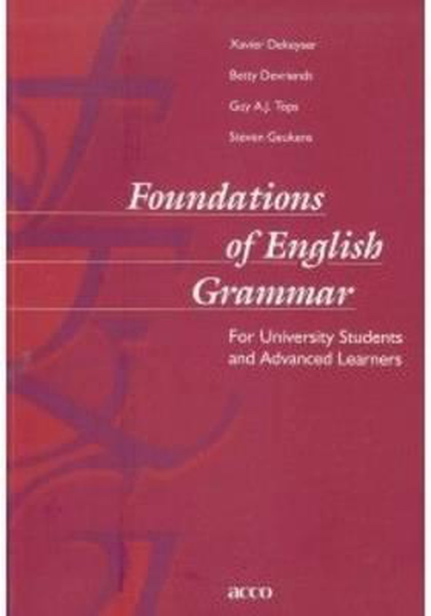 Foundations of English Grammar | 9789033456374 | Xavier dekeyser