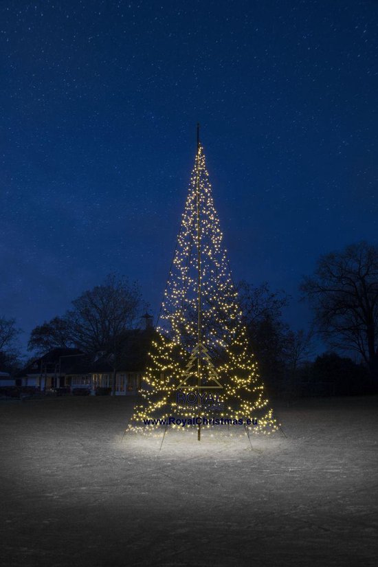 Absoluut vod Ga op pad Fairybell Vlaggenmast Kerstboomverlichting - Lengte 800 cm - 1500 Warm LED  lampjes | bol.com
