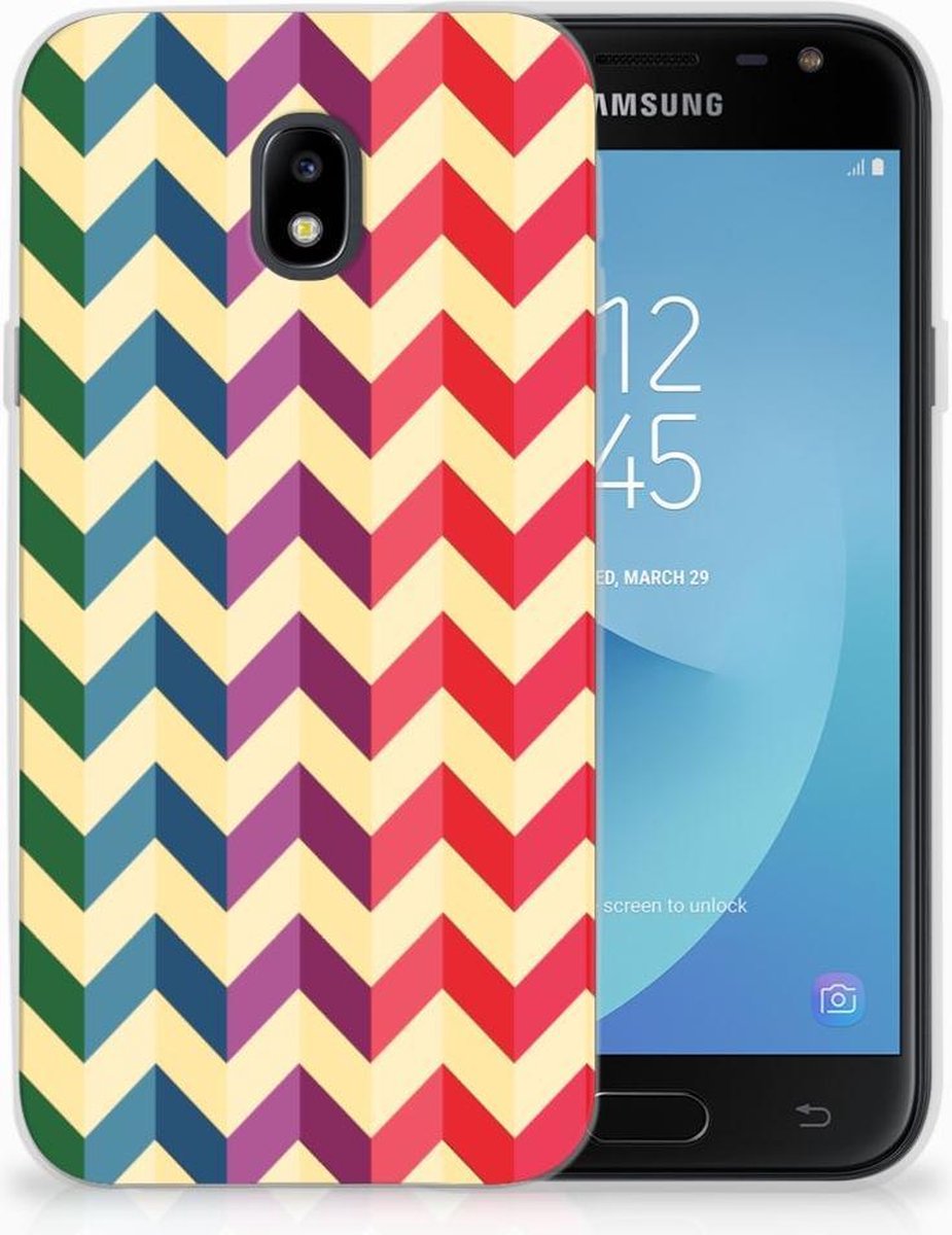Samsung Galaxy J3 2017 TPU bumper Zigzag Multi Color