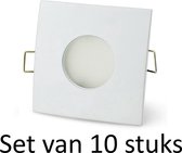 Dimbare Philips badkamer inbouwspots Wit vierkant | 5W Warm wit | Set van 10 stuks