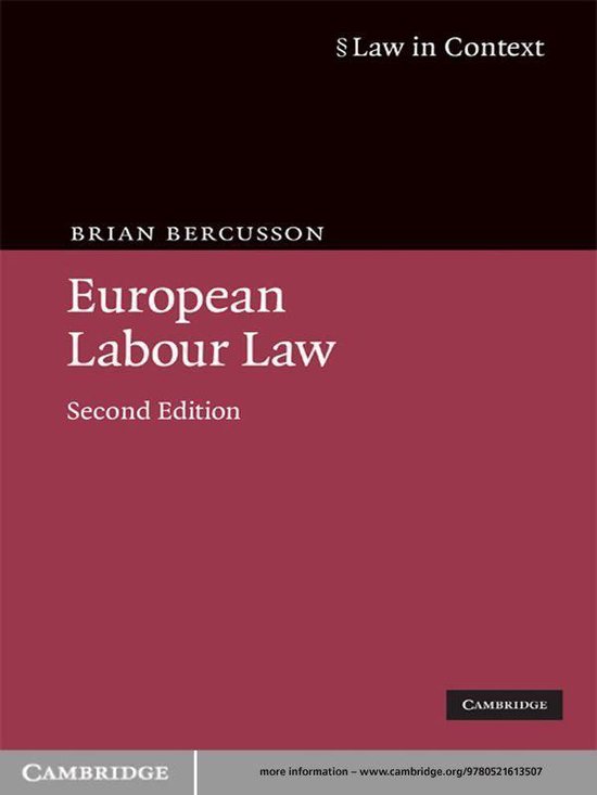 Law in Context - European Labour Law - cover