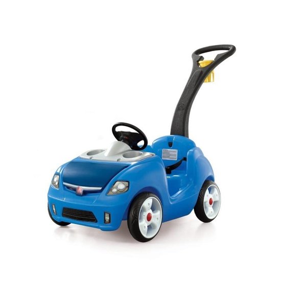 Step2 Whisper Ride Loopwagen in Blauw Duwauto / Loopauto met duwstang