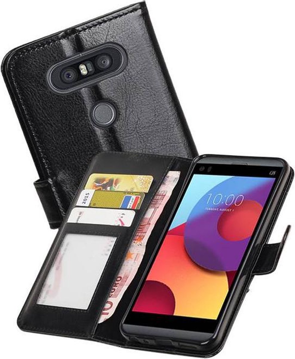 LG Q8 Portemonnee hoesje booktype wallet case Zwart