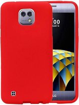 Sand Look TPU Backcover Case Hoesje voor LG X Cam K580 Rood