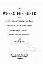 Das Wesen der Seele u. die Natur der Geistigen Vorgange