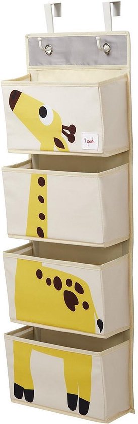 3 Sprouts Hangende Organizer – Wand en Deur Organizer – 4 Mandjes – Giraf