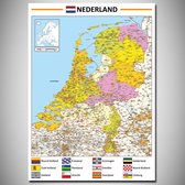 Poster kaart Nederland XL - 100x140cm