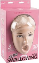 NMC - Poupée d'amour Tessa avec visage 3D et graine interrogatrice à bouche ouverte - beige