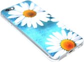 ADEL Siliconen Back Cover Softcase Hoesje Geschikt voor iPhone 6/6S - Margrietjes Bloemen