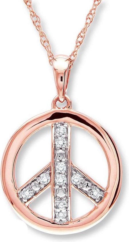 Fate Jewellery FJ485 – Peace – 925 Zilver, Rosegoud verguld met Zirkonia kristallen – 45cm + 5cm