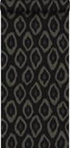 Origin Wallcoverings behang ikat motief zwart - 346922 - 53 cm x 10,05 m