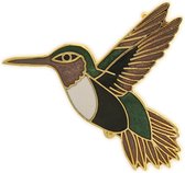 Behave® Broche vogel kolibrie groen bruin emaille