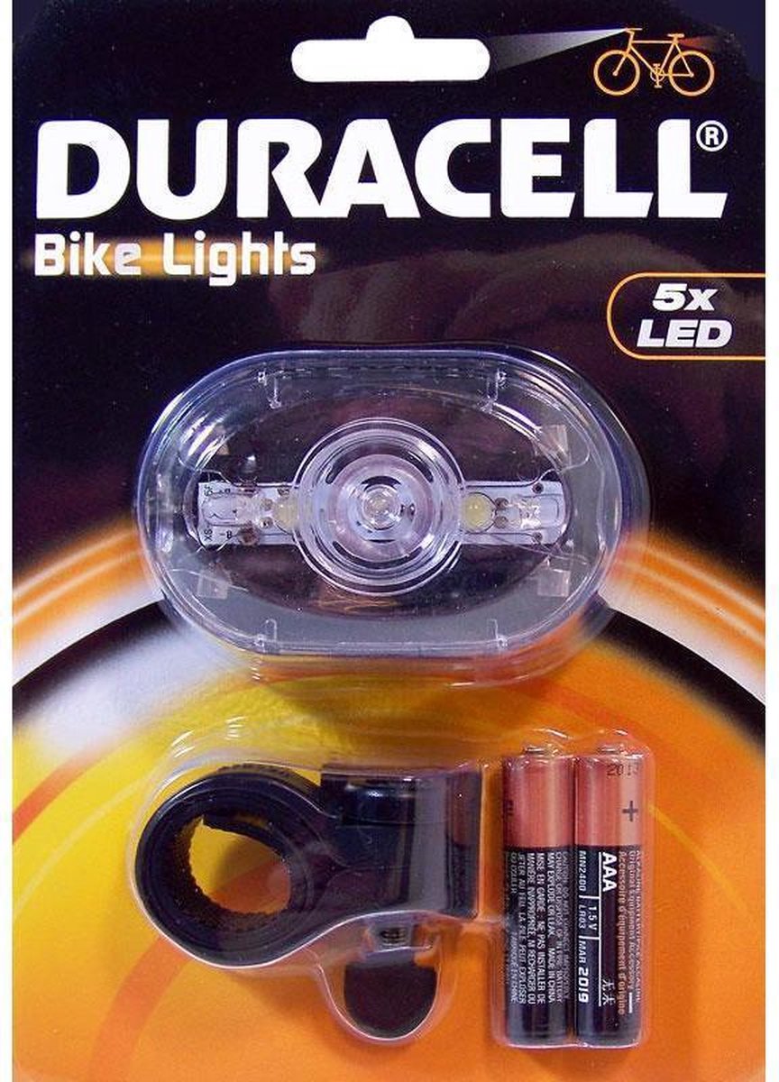 Duracell LED fietslamp (voorzijde) met batterijen