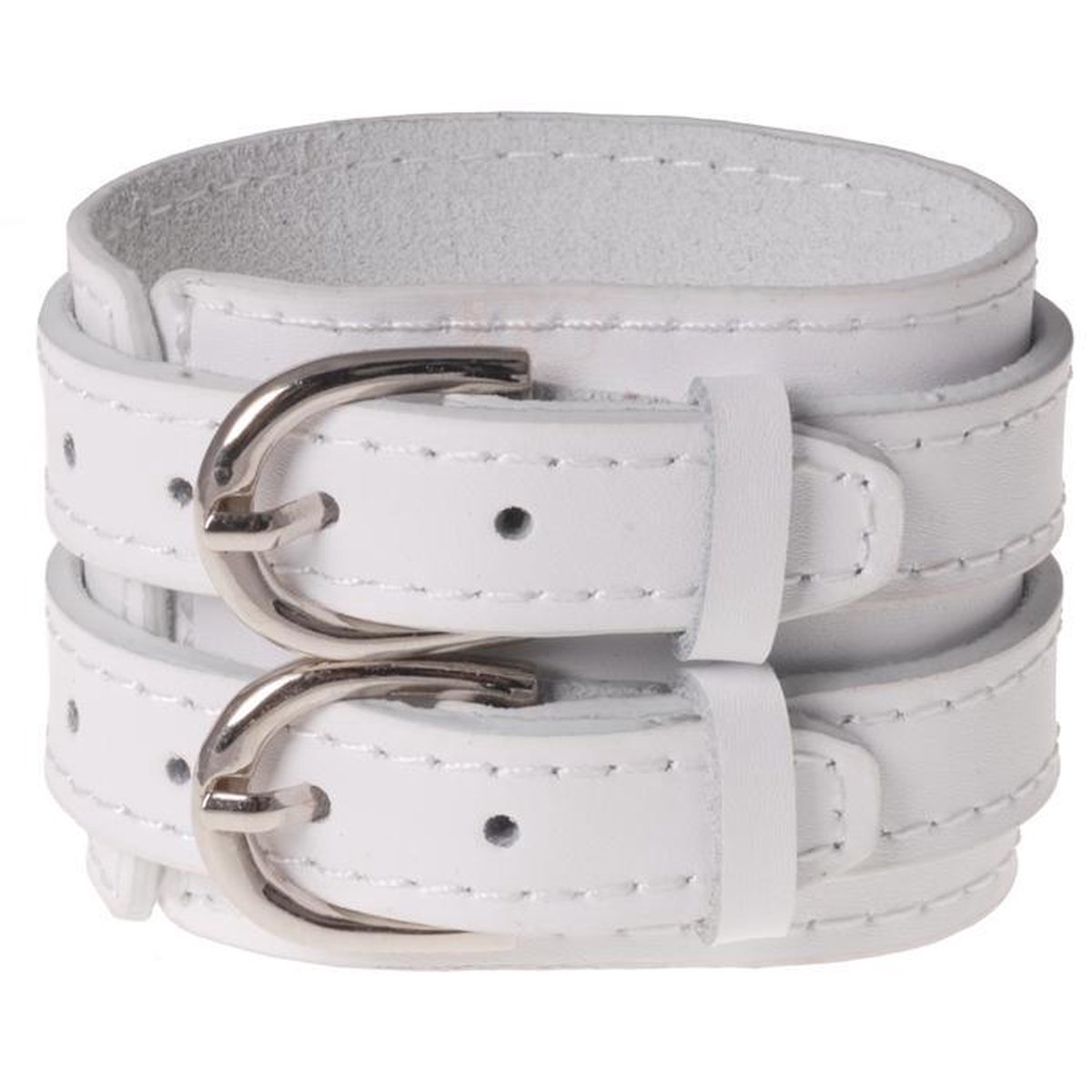 Witte leren armband gesp sluiting