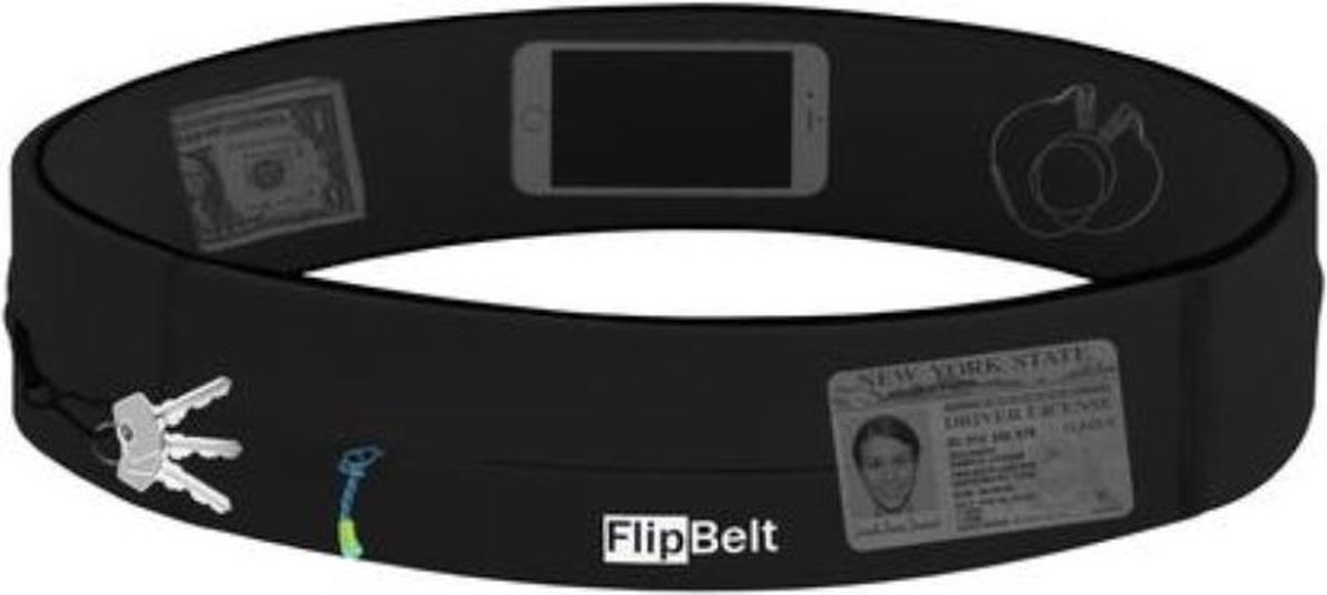 Flipbelt Zipper Zwart - Running belt - Hardloopriem - M - FlipBelt