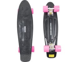 foto van SWASS Vinyl Cruiser LED - Skateboard Retro - Zwart/Roze