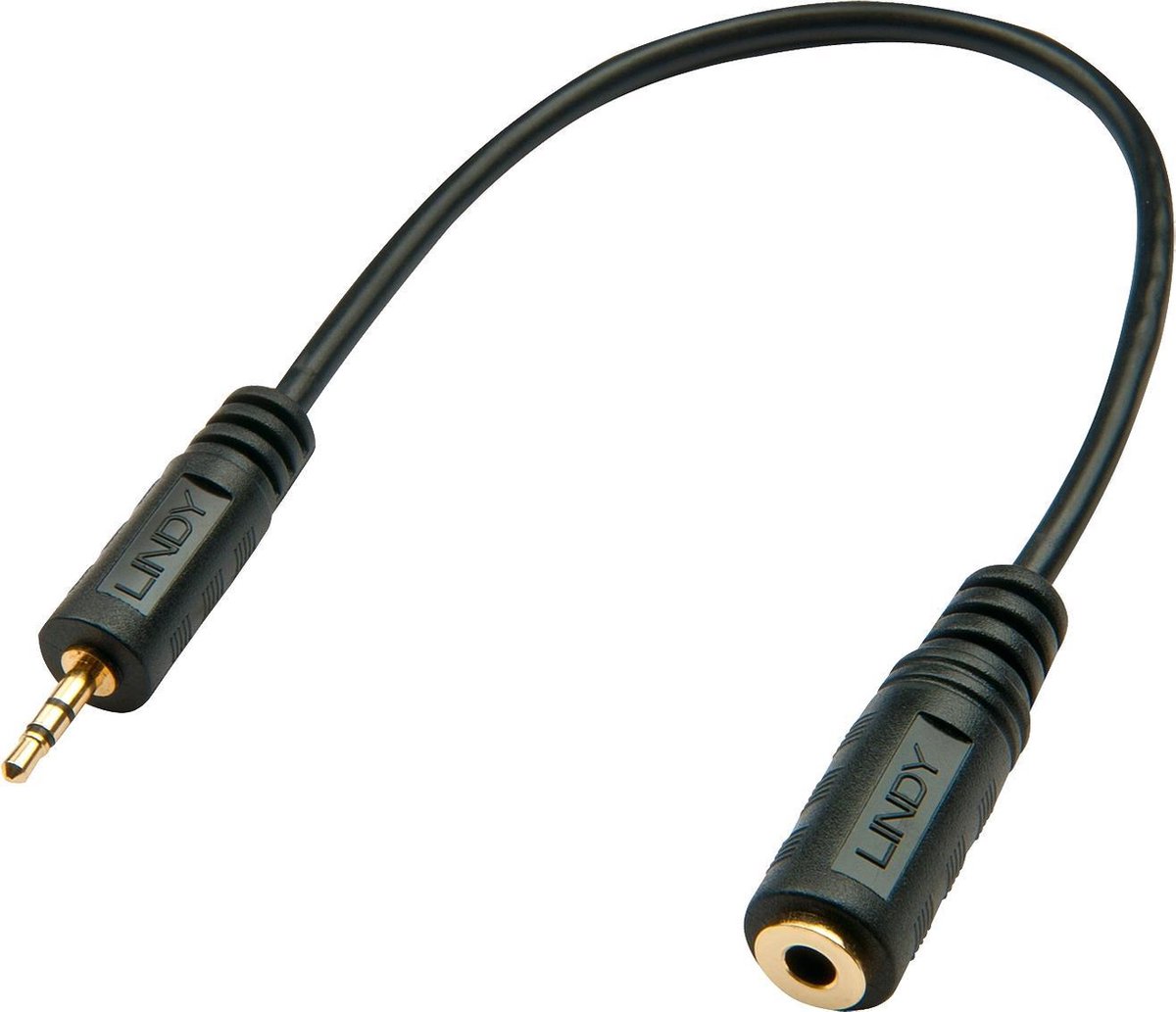 Lindy 35698 0.2m 2.5mm 3.5mm Zwart audio kabel
